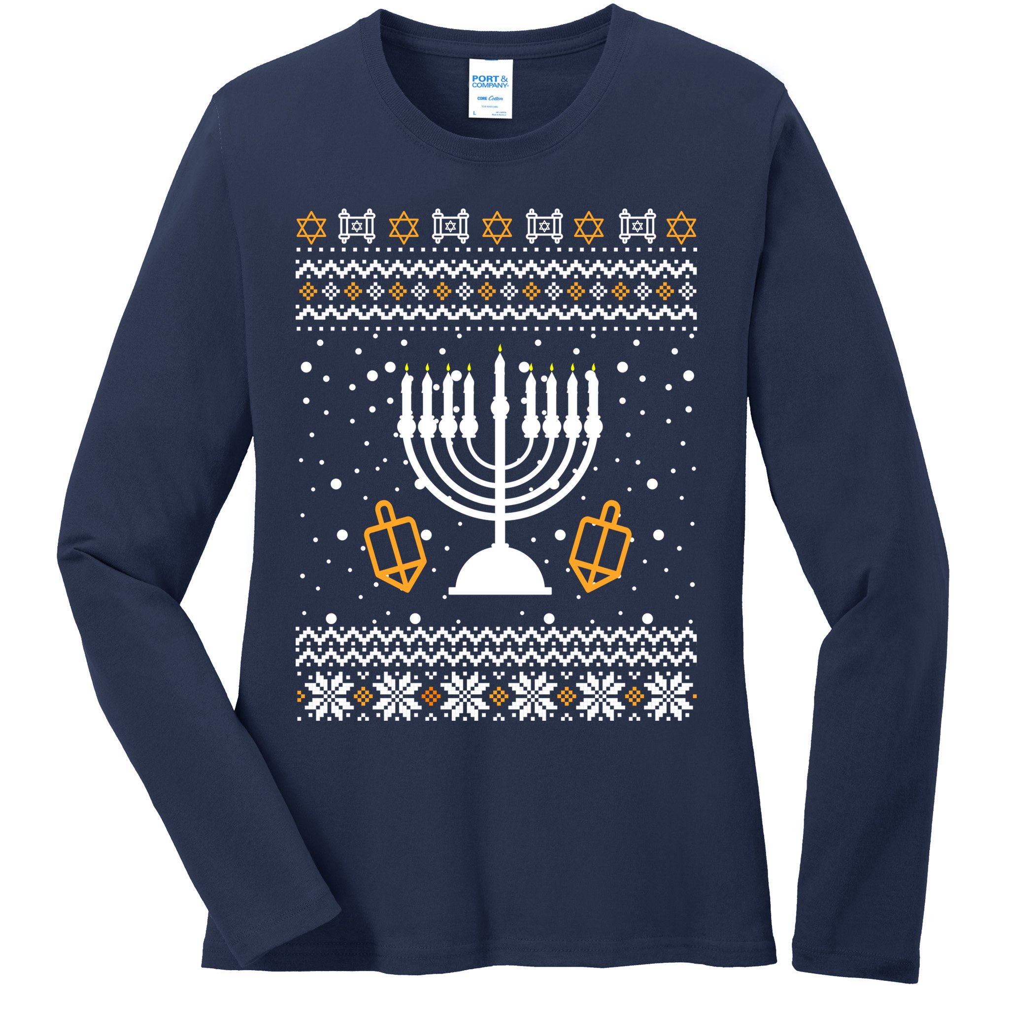 Hanukkah Ugly Ladies Long Sleeve Shirt