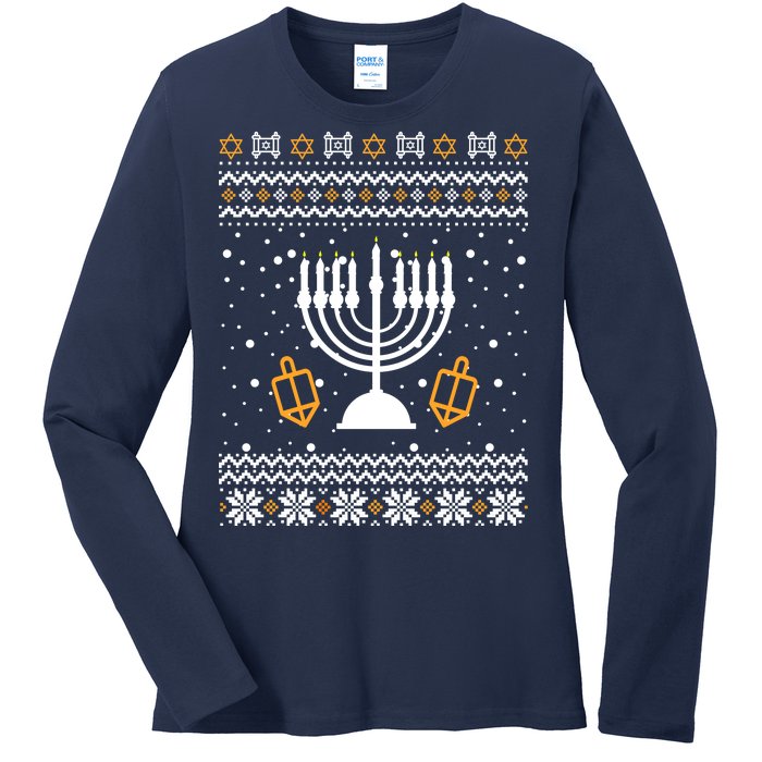 Hanukkah Ugly Ladies Long Sleeve Shirt