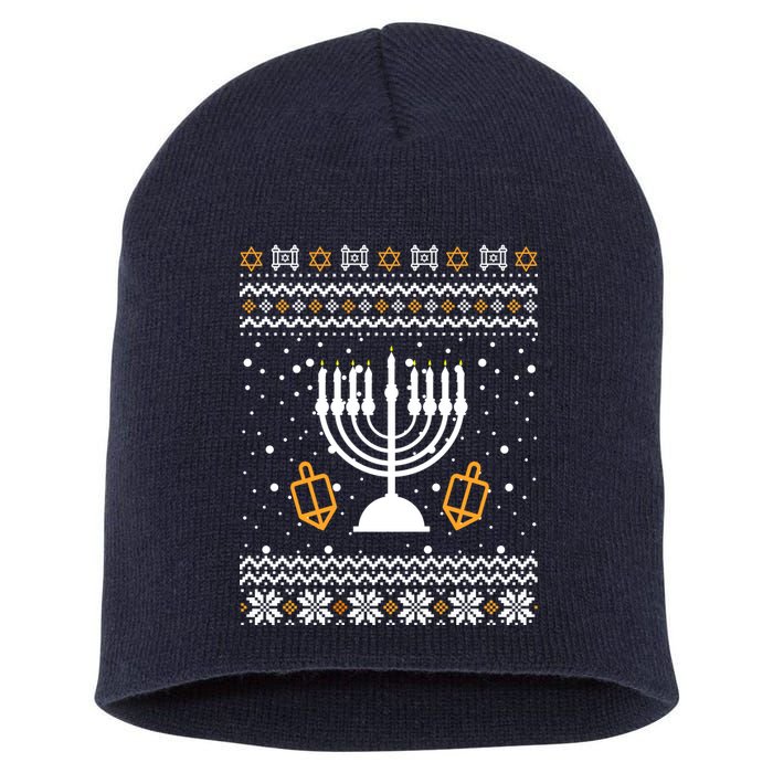 Hanukkah Ugly Short Acrylic Beanie