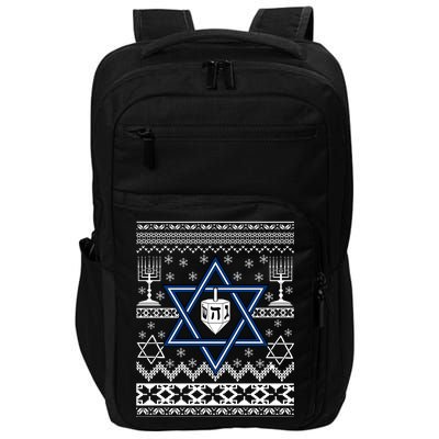 Hanukkah Ugly Christmas Sweater Impact Tech Backpack