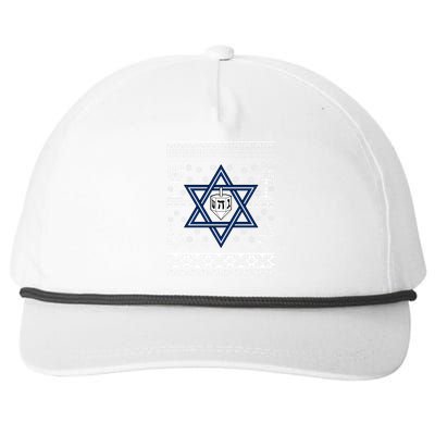 Hanukkah Ugly Christmas Sweater Snapback Five-Panel Rope Hat