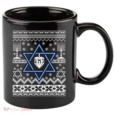 Hanukkah Ugly Christmas Sweater 11oz C Handle Ceramic Mug