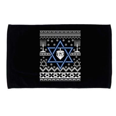 Hanukkah Ugly Christmas Sweater Microfiber Hand Towel