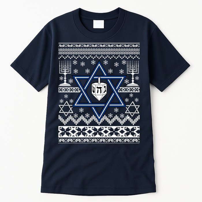 Hanukkah Ugly Christmas Sweater Tall T-Shirt