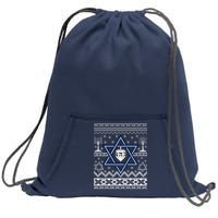 Hanukkah Ugly Christmas Sweater Sweatshirt Cinch Pack Bag