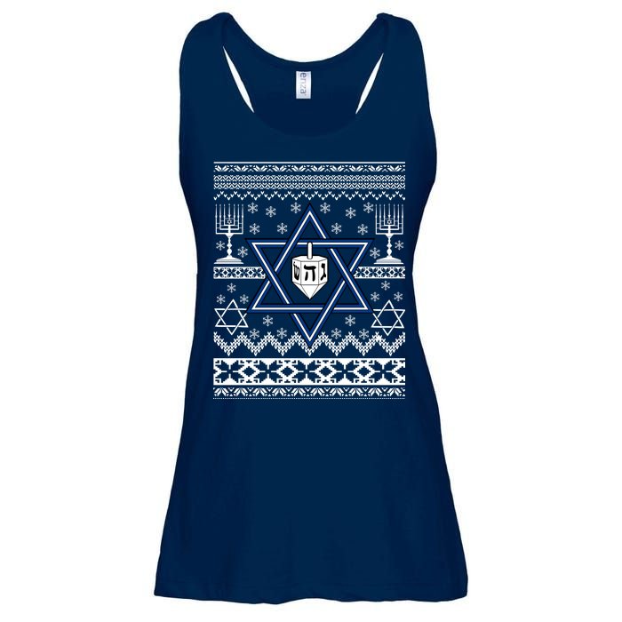 Hanukkah Ugly Christmas Sweater Ladies Essential Flowy Tank