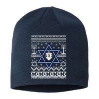 Hanukkah Ugly Christmas Sweater Sustainable Beanie