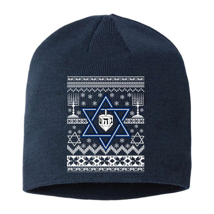 Hanukkah Ugly Christmas Sweater Sustainable Beanie