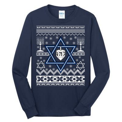 Hanukkah Ugly Christmas Sweater Tall Long Sleeve T-Shirt