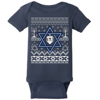 Hanukkah Ugly Christmas Sweater Baby Bodysuit