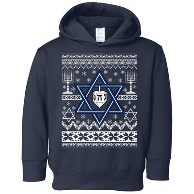 Hanukkah Ugly Christmas Sweater Toddler Hoodie