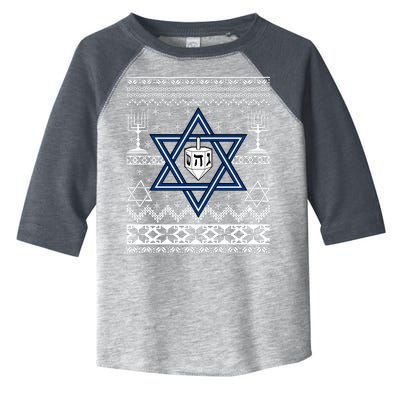 Hanukkah Ugly Christmas Sweater Toddler Fine Jersey T-Shirt