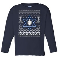 Hanukkah Ugly Christmas Sweater Toddler Long Sleeve Shirt