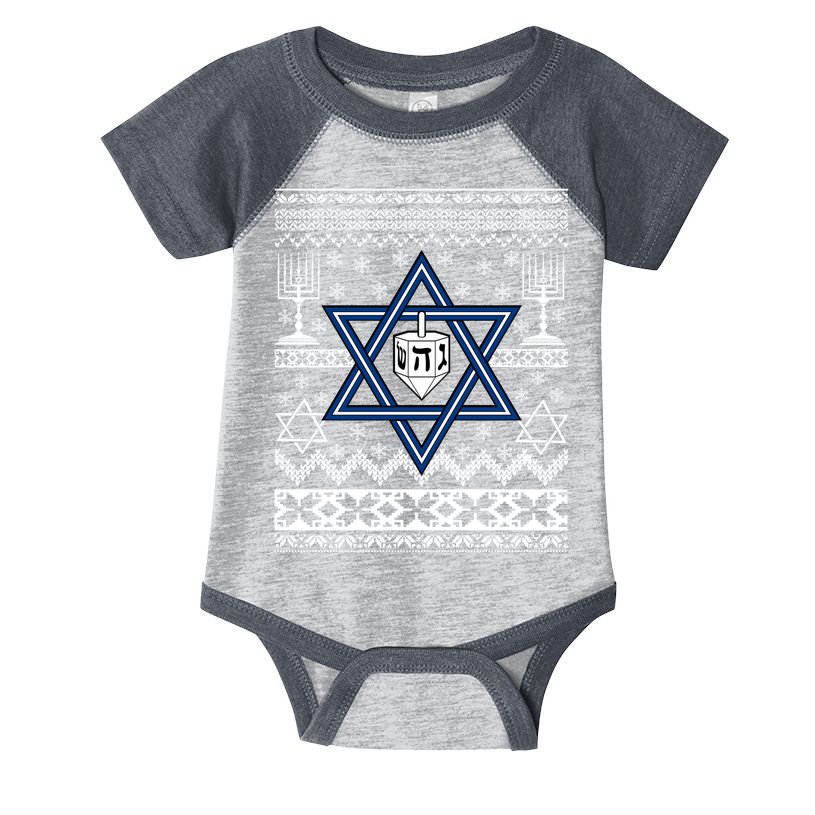 Hanukkah Ugly Christmas Sweater Infant Baby Jersey Bodysuit