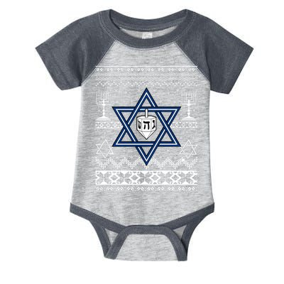 Hanukkah Ugly Christmas Sweater Infant Baby Jersey Bodysuit