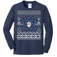 Hanukkah Ugly Christmas Sweater Kids Long Sleeve Shirt