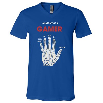 Hand Anatomy Of Gamer Gift V-Neck T-Shirt