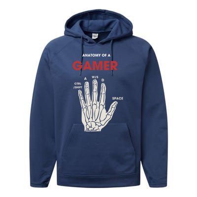 Hand Anatomy Of Gamer Gift Performance Fleece Hoodie