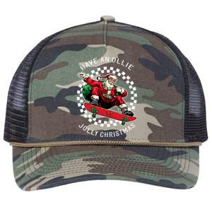 Have An Ollie Jolly Christmas Santa Claus Retro Rope Trucker Hat Cap