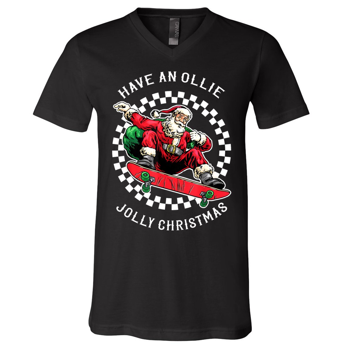 Have An Ollie Jolly Christmas Santa Claus V-Neck T-Shirt