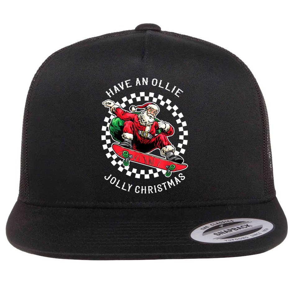 Have An Ollie Jolly Christmas Santa Claus Flat Bill Trucker Hat