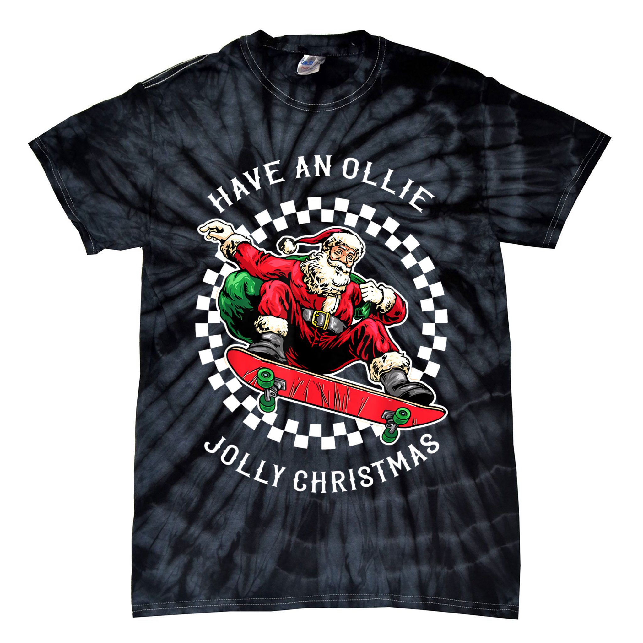 Have An Ollie Jolly Christmas Santa Claus Tie-Dye T-Shirt