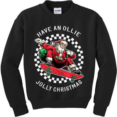 Have An Ollie Jolly Christmas Santa Claus Kids Sweatshirt