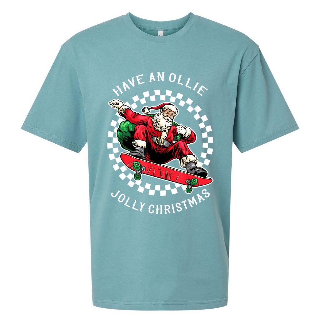Have An Ollie Jolly Christmas Santa Claus Sueded Cloud Jersey T-Shirt