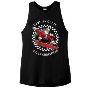 Have An Ollie Jolly Christmas Santa Claus Ladies PosiCharge Tri-Blend Wicking Tank