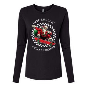 Have An Ollie Jolly Christmas Santa Claus Womens Cotton Relaxed Long Sleeve T-Shirt