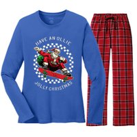 Have An Ollie Jolly Christmas Santa Claus Women's Long Sleeve Flannel Pajama Set 