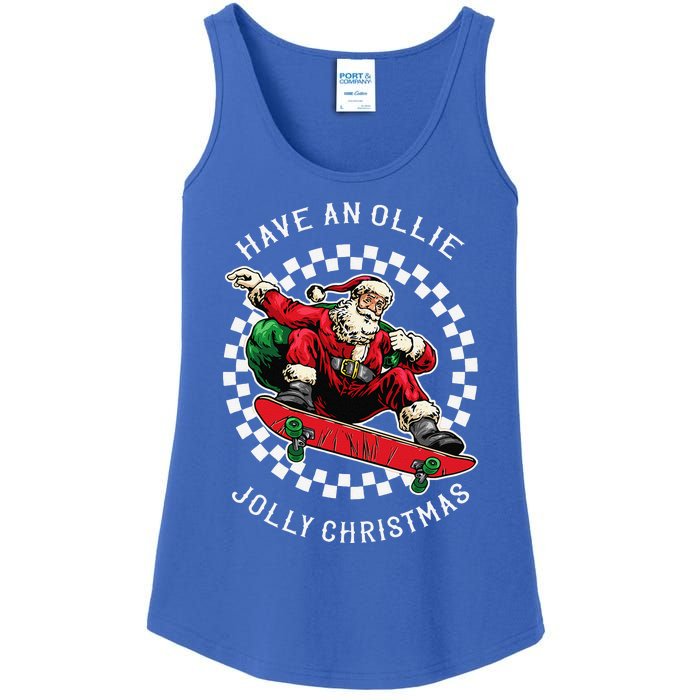 Have An Ollie Jolly Christmas Santa Claus Ladies Essential Tank