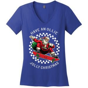 Have An Ollie Jolly Christmas Santa Claus Women's V-Neck T-Shirt