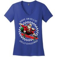 Have An Ollie Jolly Christmas Santa Claus Women's V-Neck T-Shirt