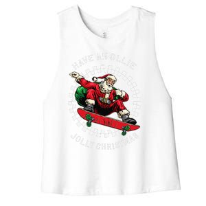 Have An Ollie Jolly Christmas Santa Claus Women's Racerback Cropped Tank