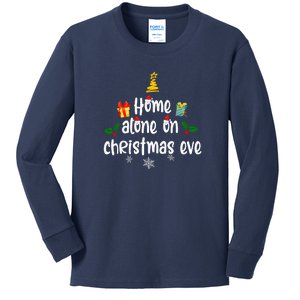 Home Alone On Christmas Eve | Merry Christmas Kids Long Sleeve Shirt