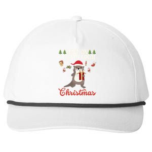 Have An Otterly Great Christmas Funny Gift Funny Otter Xmas Pun Jokes Meaningful Snapback Five-Panel Rope Hat