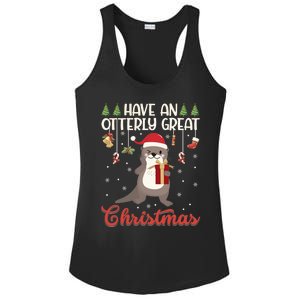 Have An Otterly Great Christmas Funny Gift Funny Otter Xmas Pun Jokes Meaningful Ladies PosiCharge Competitor Racerback Tank