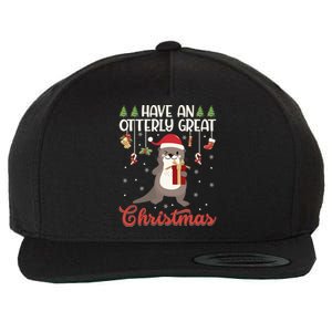 Have An Otterly Great Christmas Funny Gift Funny Otter Xmas Pun Jokes Meaningful Wool Snapback Cap