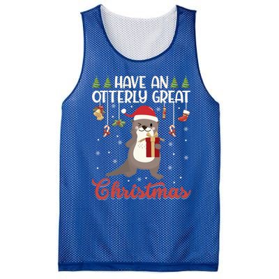 Have An Otterly Great Christmas Funny Gift Funny Otter Xmas Pun Jokes Meaningful Mesh Reversible Basketball Jersey Tank