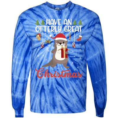 Have An Otterly Great Christmas Funny Gift Funny Otter Xmas Pun Jokes Meaningful Tie-Dye Long Sleeve Shirt