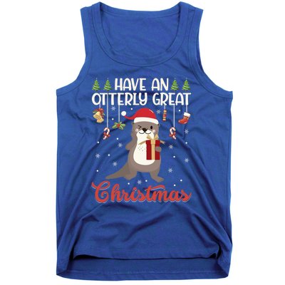 Have An Otterly Great Christmas Funny Gift Funny Otter Xmas Pun Jokes Meaningful Tank Top