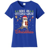 Have An Otterly Great Christmas Funny Gift Funny Otter Xmas Pun Jokes Meaningful Women's T-Shirt