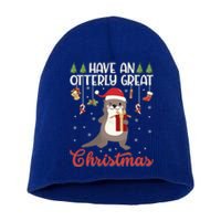 Have An Otterly Great Christmas Funny Gift Funny Otter Xmas Pun Jokes Meaningful Short Acrylic Beanie