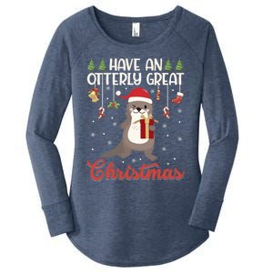 Have An Otterly Great Christmas Funny Gift Funny Otter Xmas Pun Jokes Meaningful Women's Perfect Tri Tunic Long Sleeve Shirt