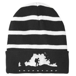 Hiking Apparel Outdoor Camping Backpacking Hiking Striped Beanie with Solid Band