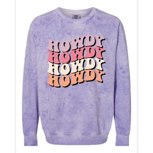 Howdy A Preppy Cowgirl Gift Colorblast Crewneck Sweatshirt