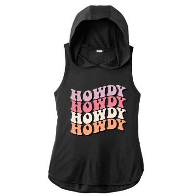 Howdy A Preppy Cowgirl Gift Ladies PosiCharge Tri-Blend Wicking Draft Hoodie Tank