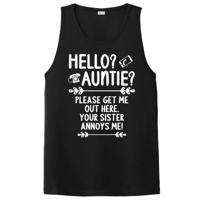 Hello Auntie Please Get Me Out Here Auntie Aunt Nephew Niece Gift PosiCharge Competitor Tank