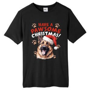 Have A Pawsome Christmas Ger Shepherd Santa Hat Dog Paws Gift Tall Fusion ChromaSoft Performance T-Shirt